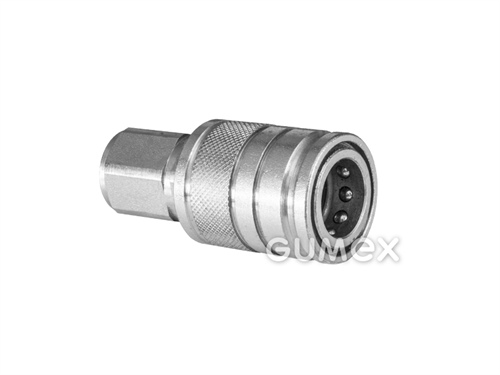 Rychlospojka kuličková DN13, vnitřní závit M18x1,5, těsnění na plochu, 250bar, -25°C/+100°C, ocel